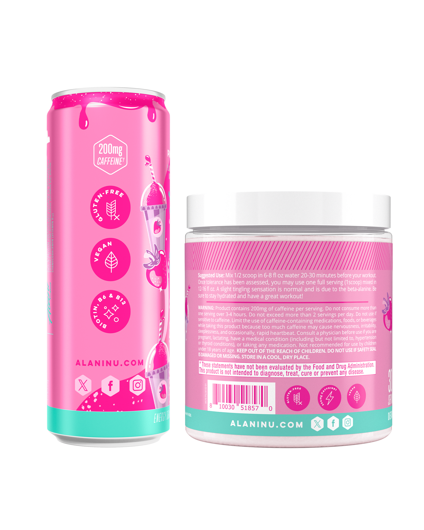 Energy Drink & Pre-Workout - Pink Slush / 12 Pack Energy Drink & 30 Serving Pre-Workout KD - product image 2