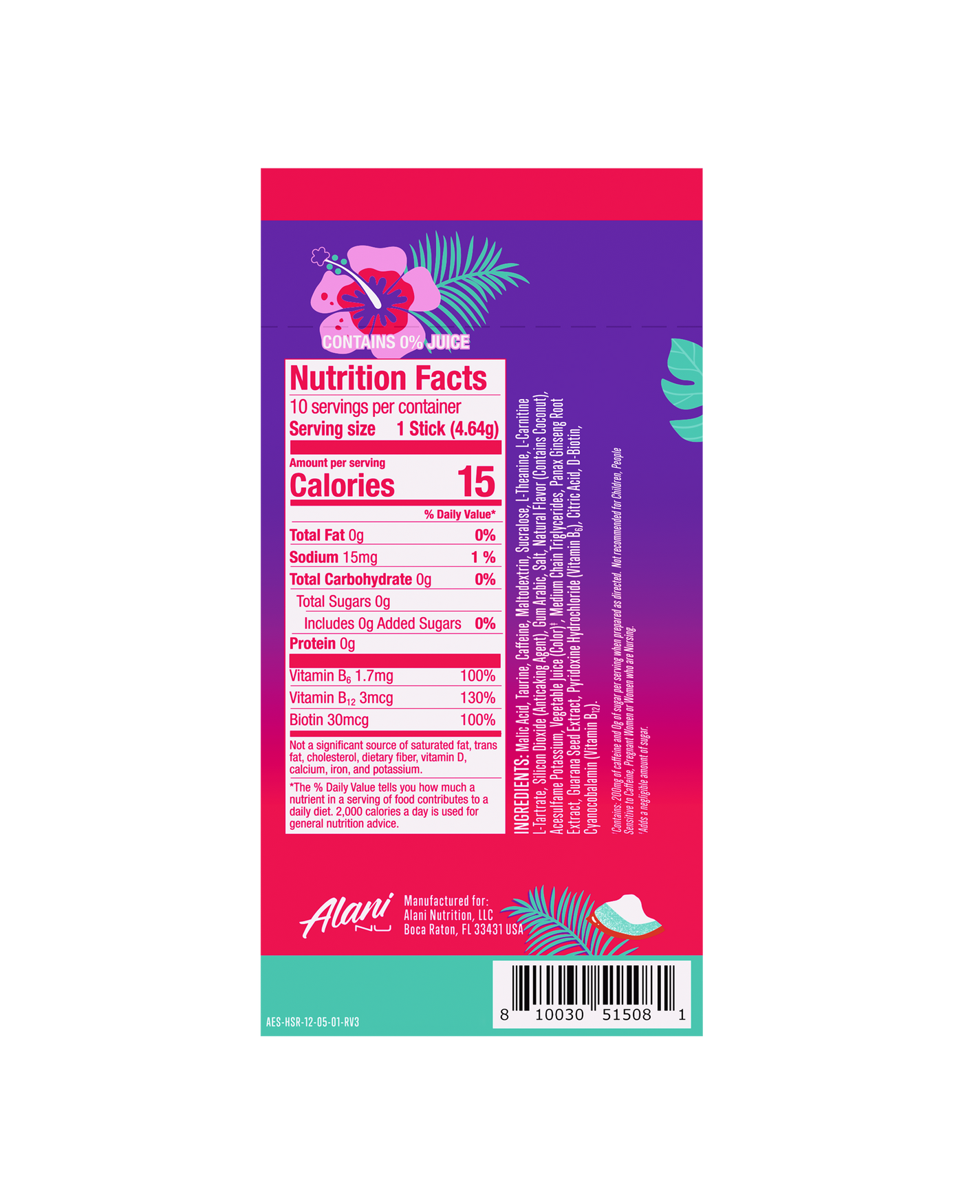 Energy Sticks - Hawaiian Shaved Ice / 10 Pack WC - product image 3