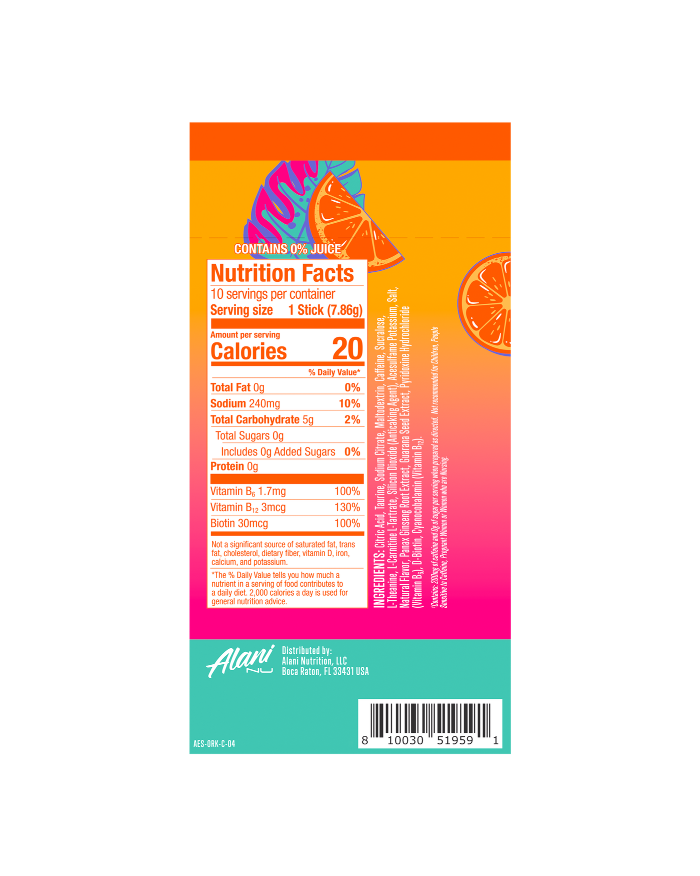 Energy Sticks - Orange Kiss / 10 Pack TC - product image 3