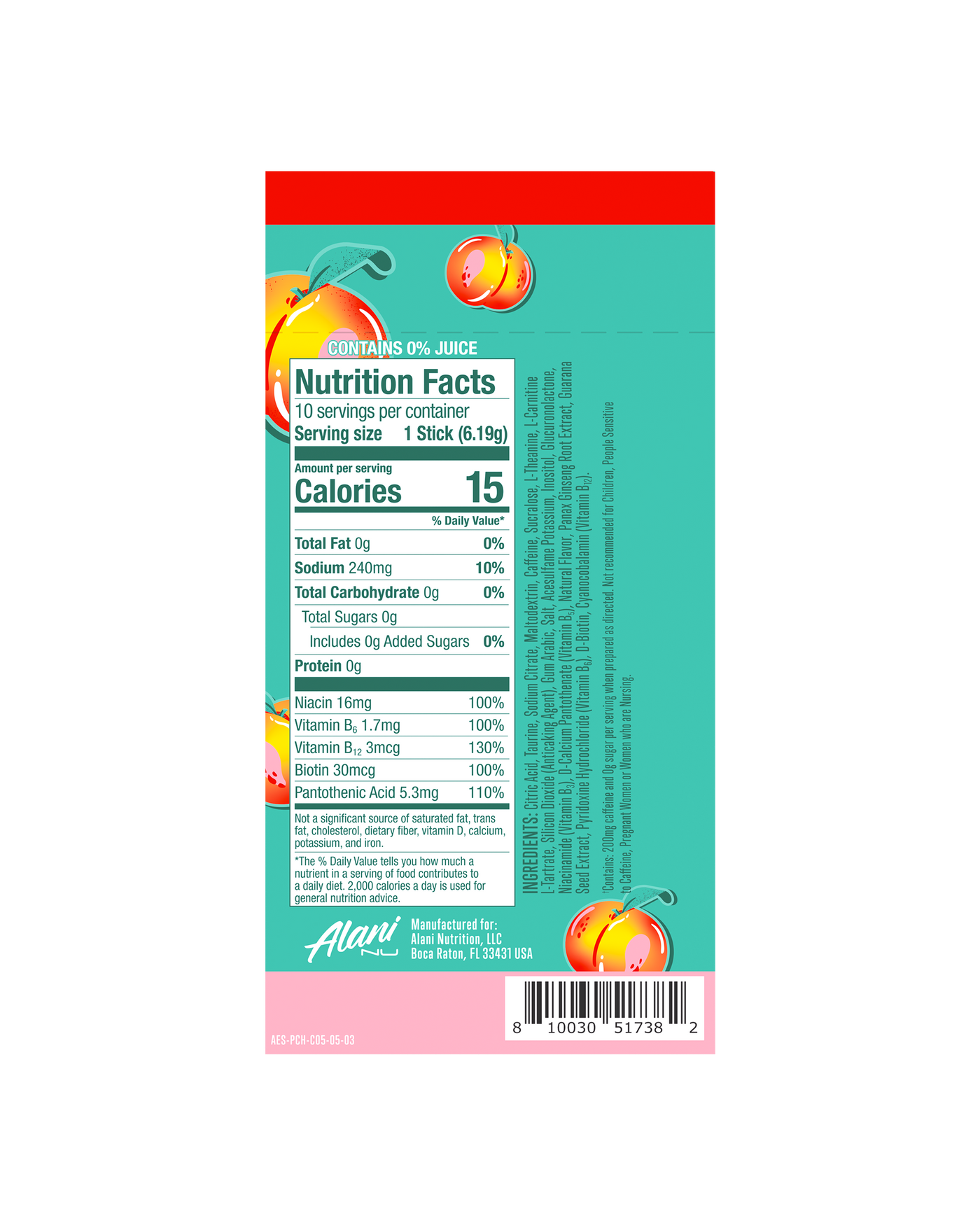 Energy Sticks - Juicy Peach / 10 Pack VC - product image 3