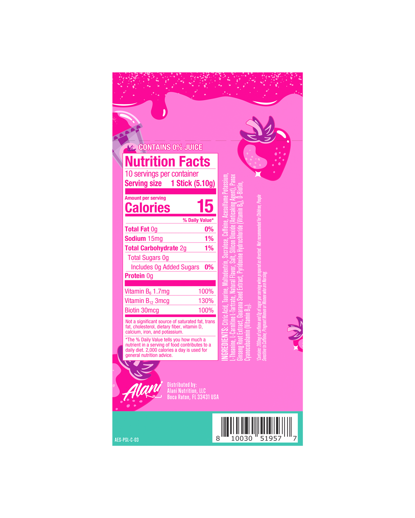 Energy Sticks - Pink Slush / 10 Pack SC - product image 3